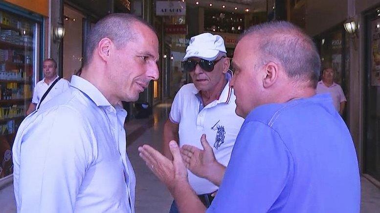 Comerciante exige explicações a Varoufakis em directo