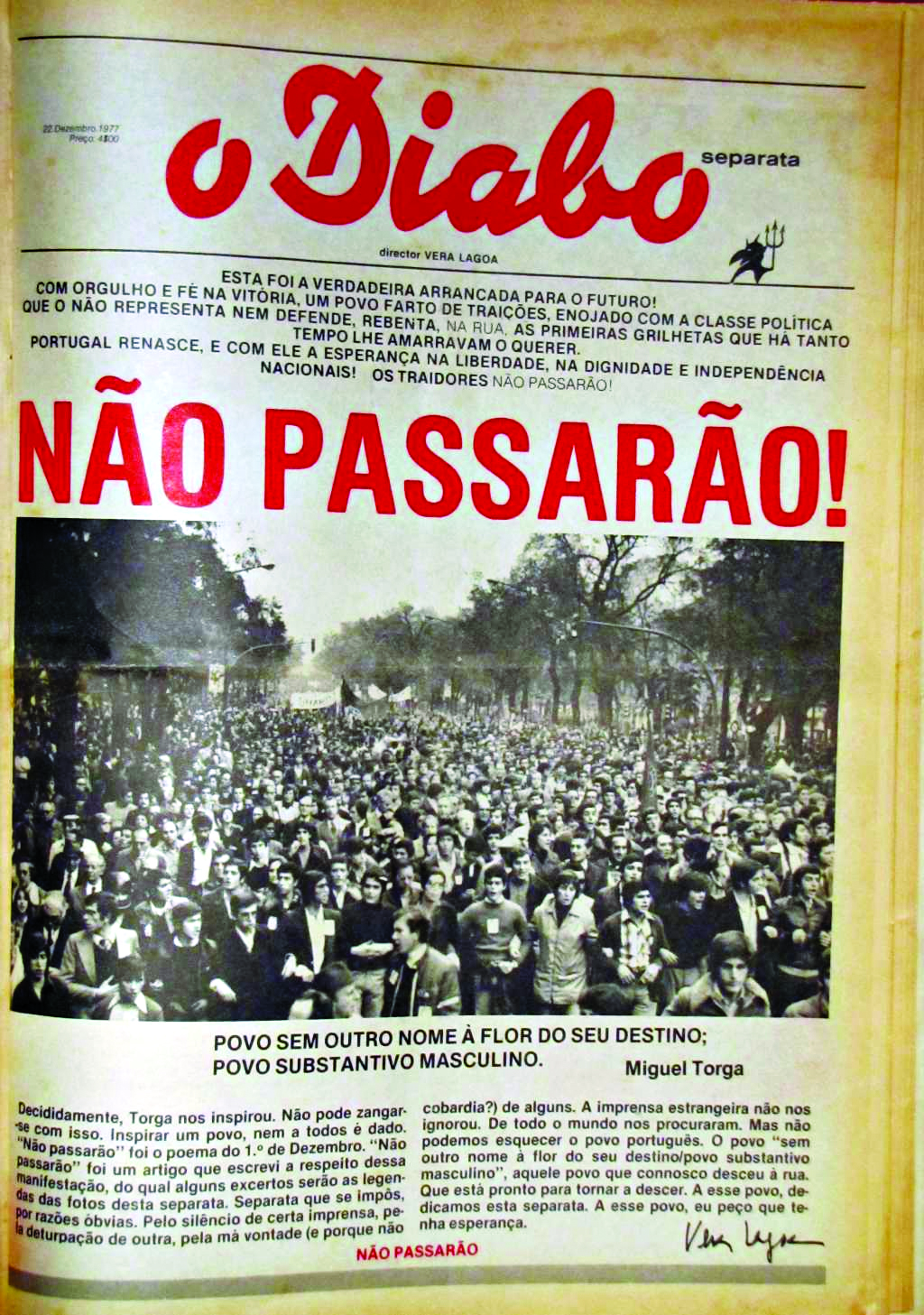 &#8216;O Diabo&#8217; de Vera Lagoa faz hoje 40 anos sempre a zurzir as esquerdas