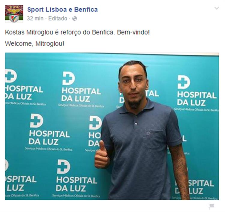 Benfica paga sete milhões para ficar com Mitroglou