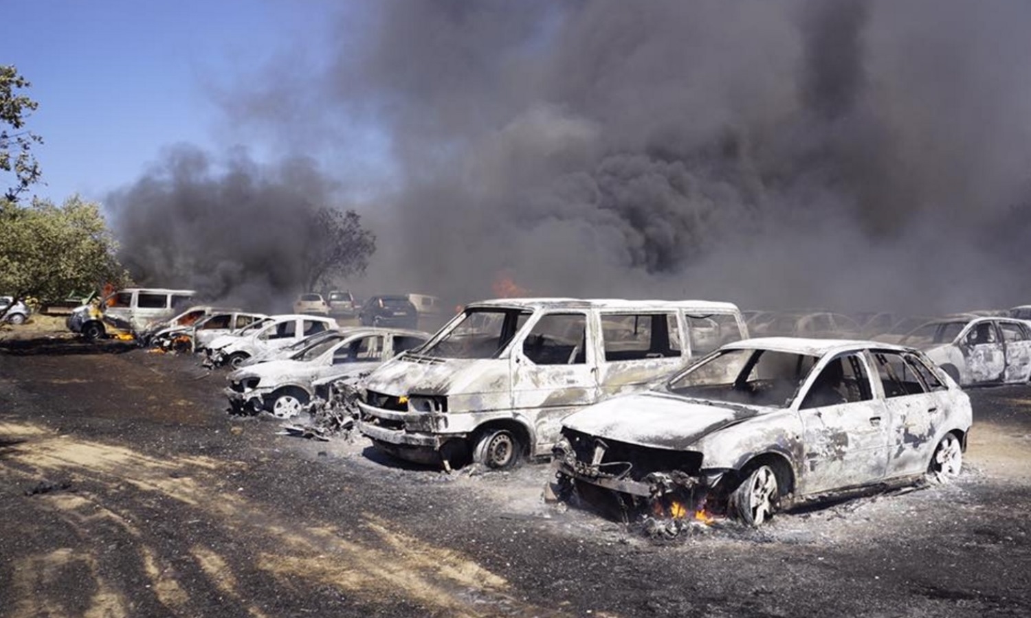 Carros incendiados no Andanças. Seguradoras já pagaram um milhão