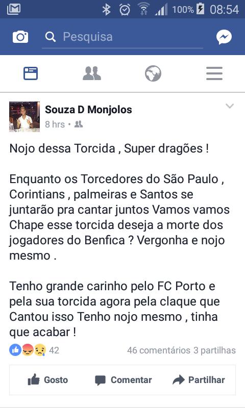 Souza: “Tenho nojo dos Super-Dragões, deviam acabar!”