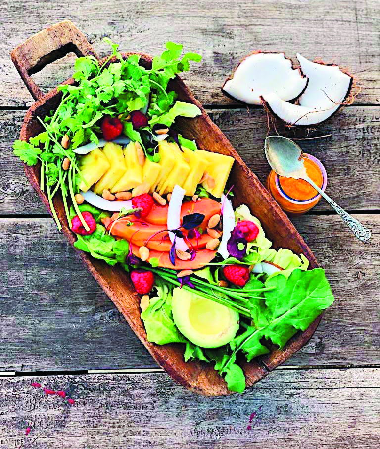 Receita. Salada colorida e tropical
