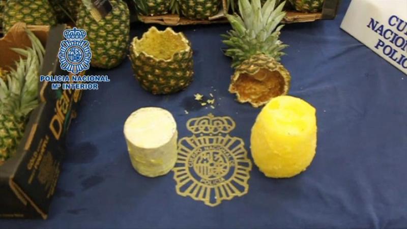 Encontrados 67 kg de cocaína escondidos em ananases