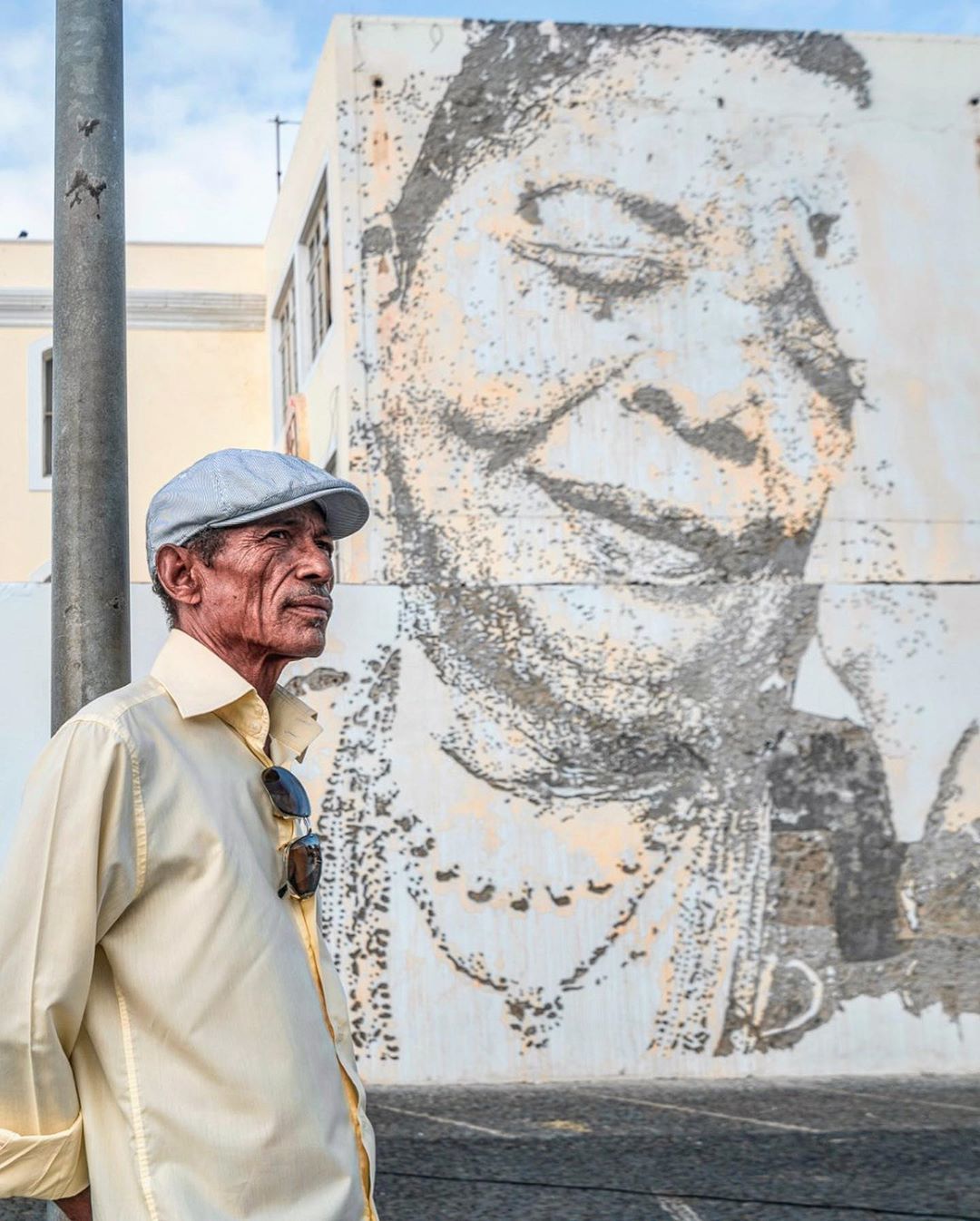 Mural de Vhils em homenagem a Cesária Évora conquista Mindelo