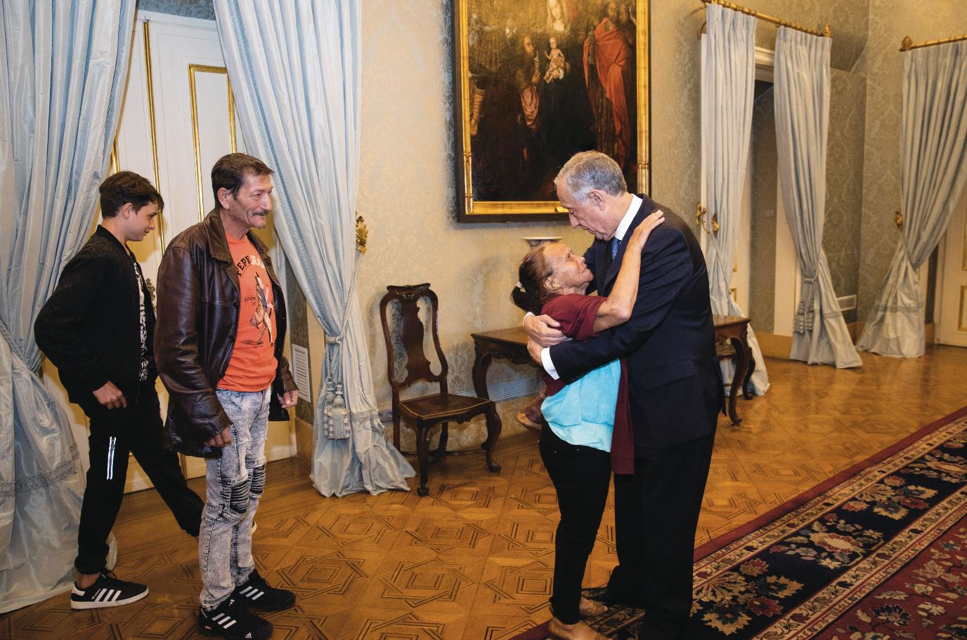 Marcelo recebeu repatriados no Palácio de Belém