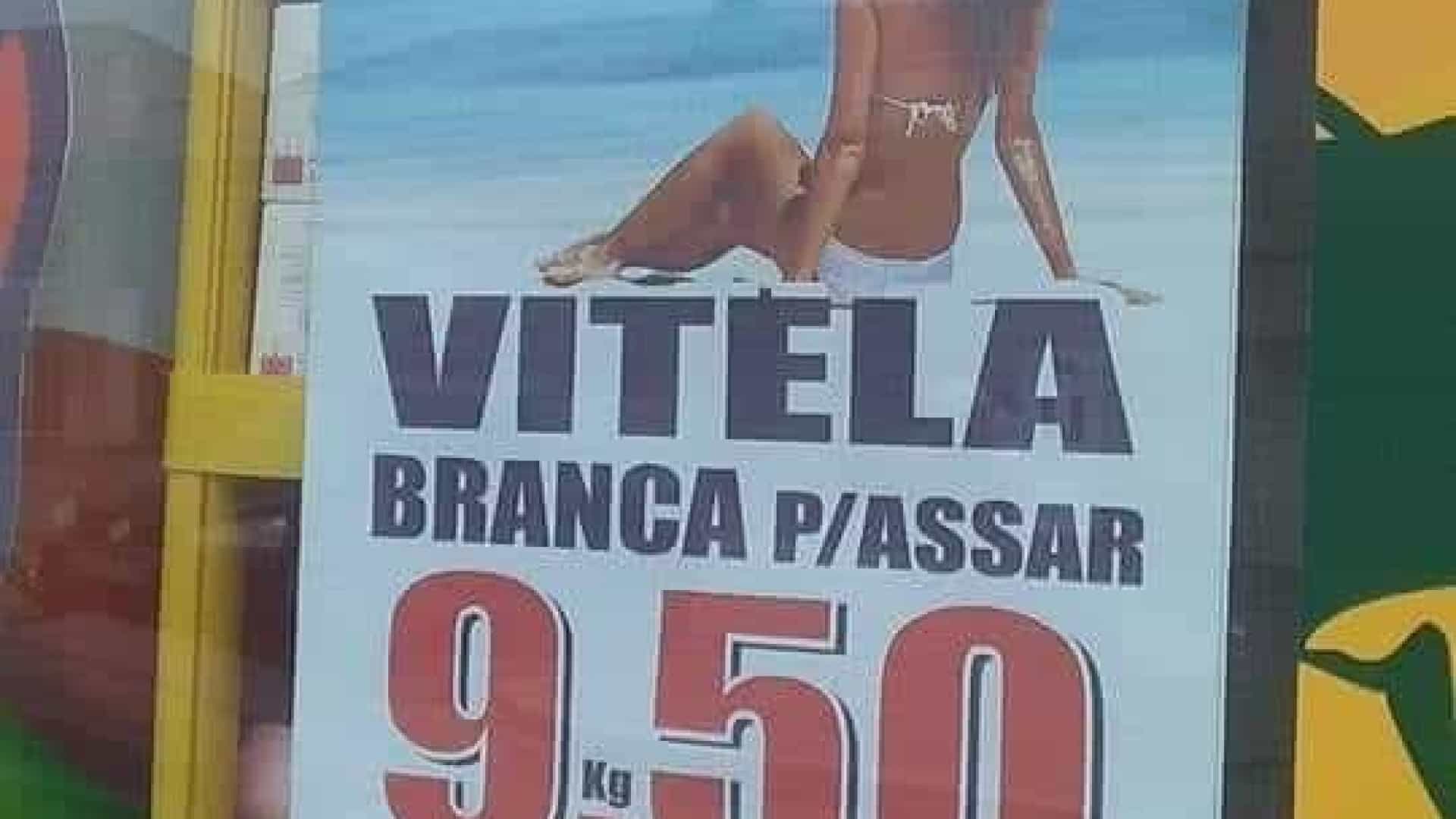 Publicidade de venda de carne usa imagem de mulher na praia