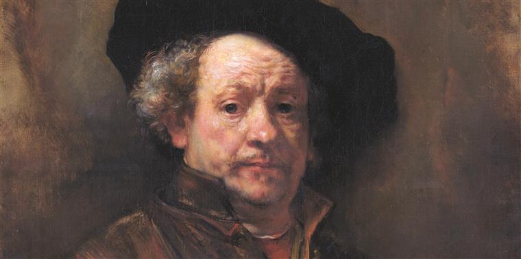 Autorretrato de Rembrandt em exibição no Museu Gulbenkian