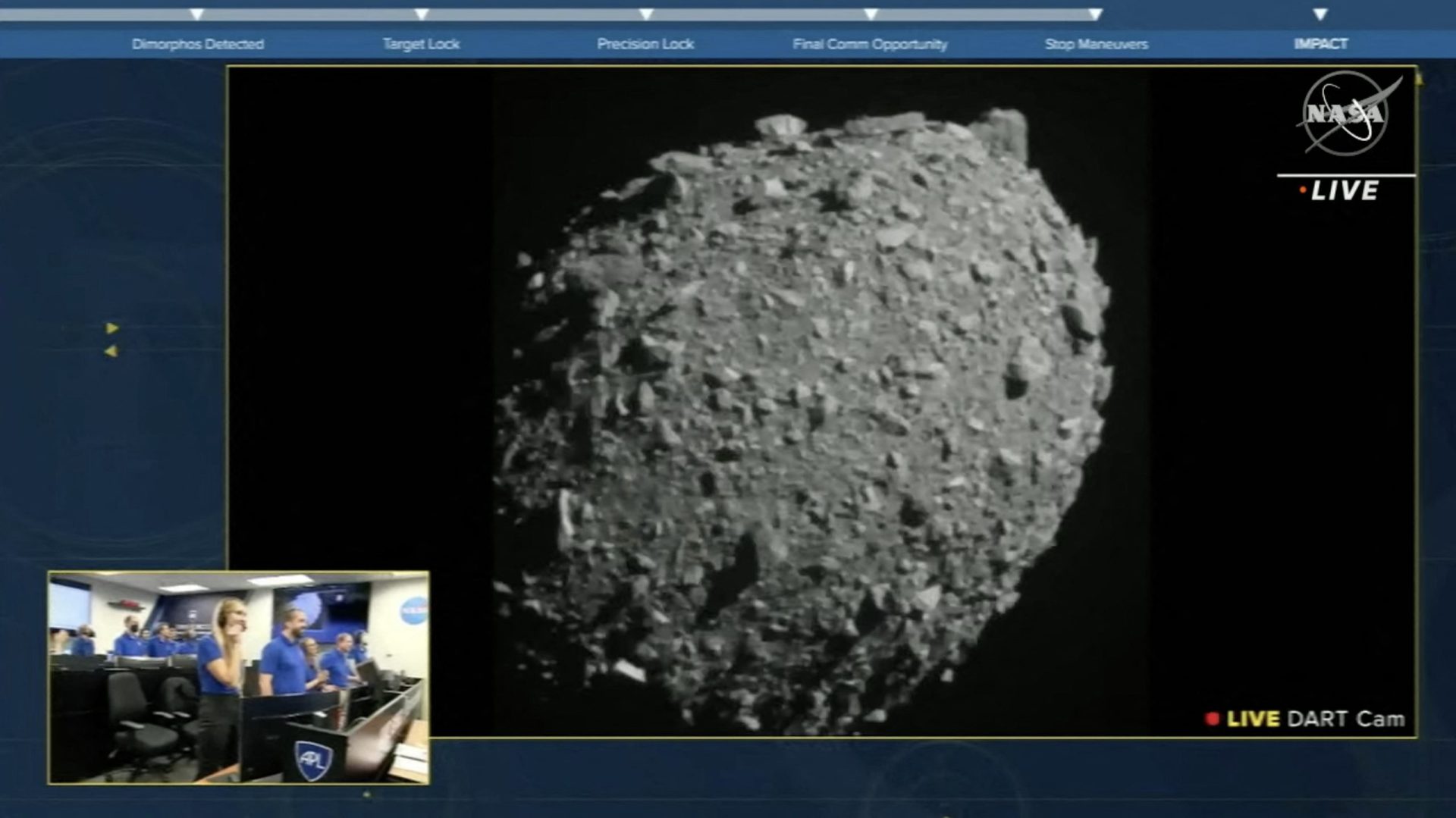 NASA. Sonda DART colide com sucesso contra asteróide