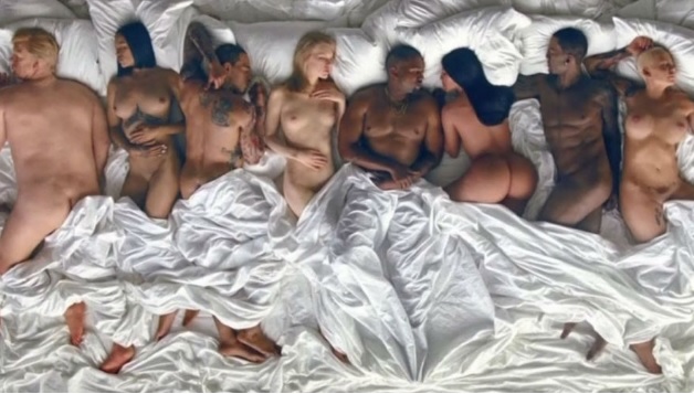 Kanye West na cama com Taylor Swift, Trump, Bush e Rihanna