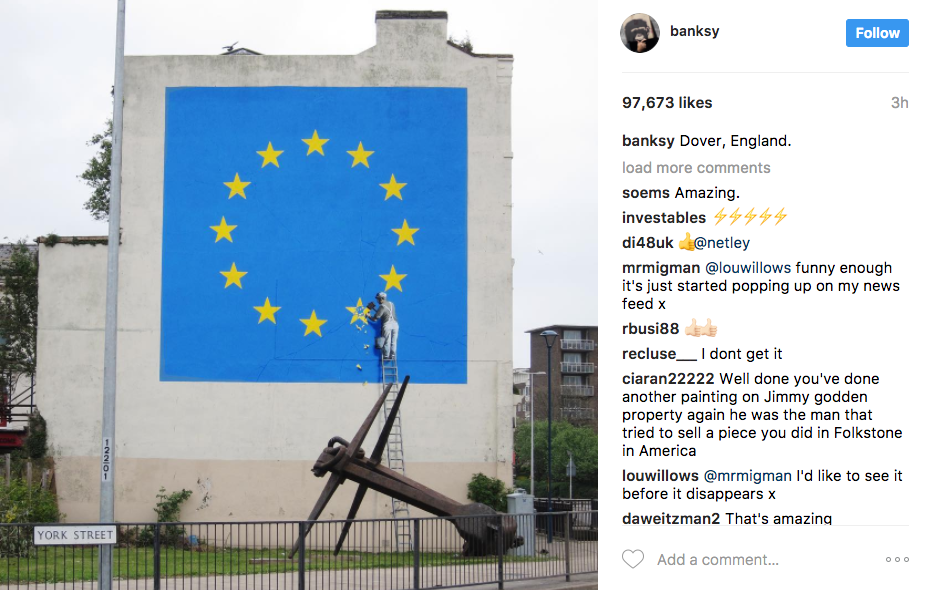 Banksy pinta mural sobre o ‘brexit’