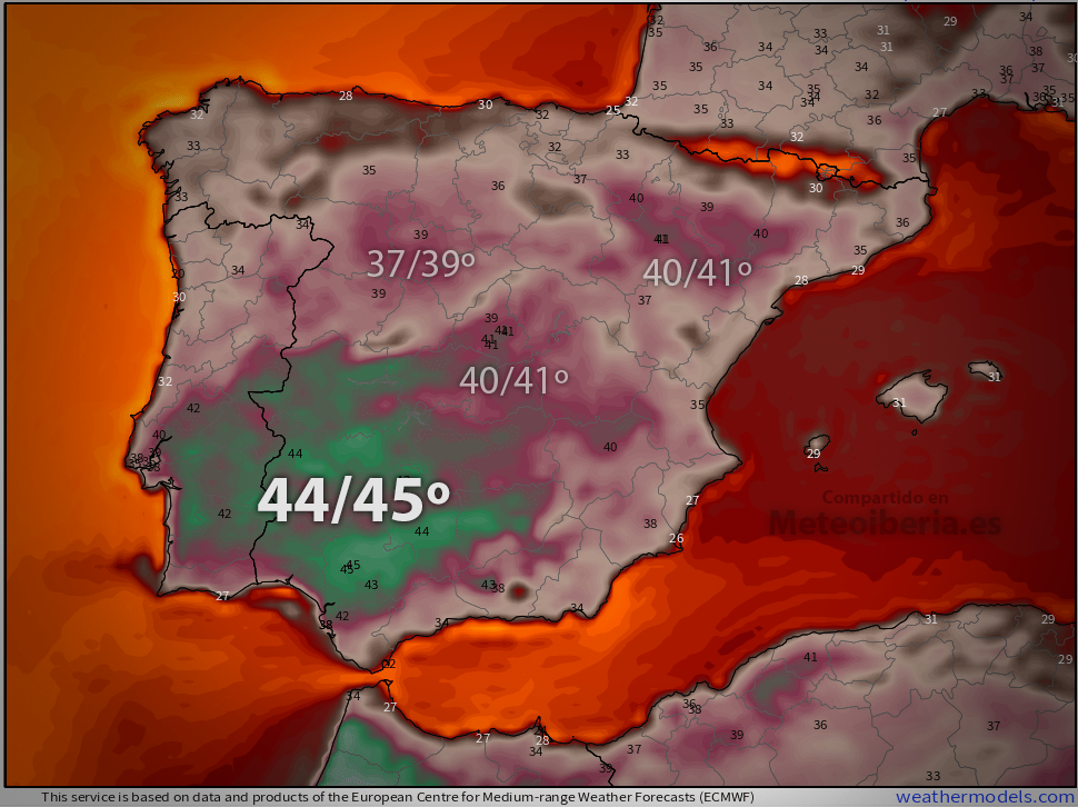 Meteorologia. Temperaturas vão chegar aos 45 graus