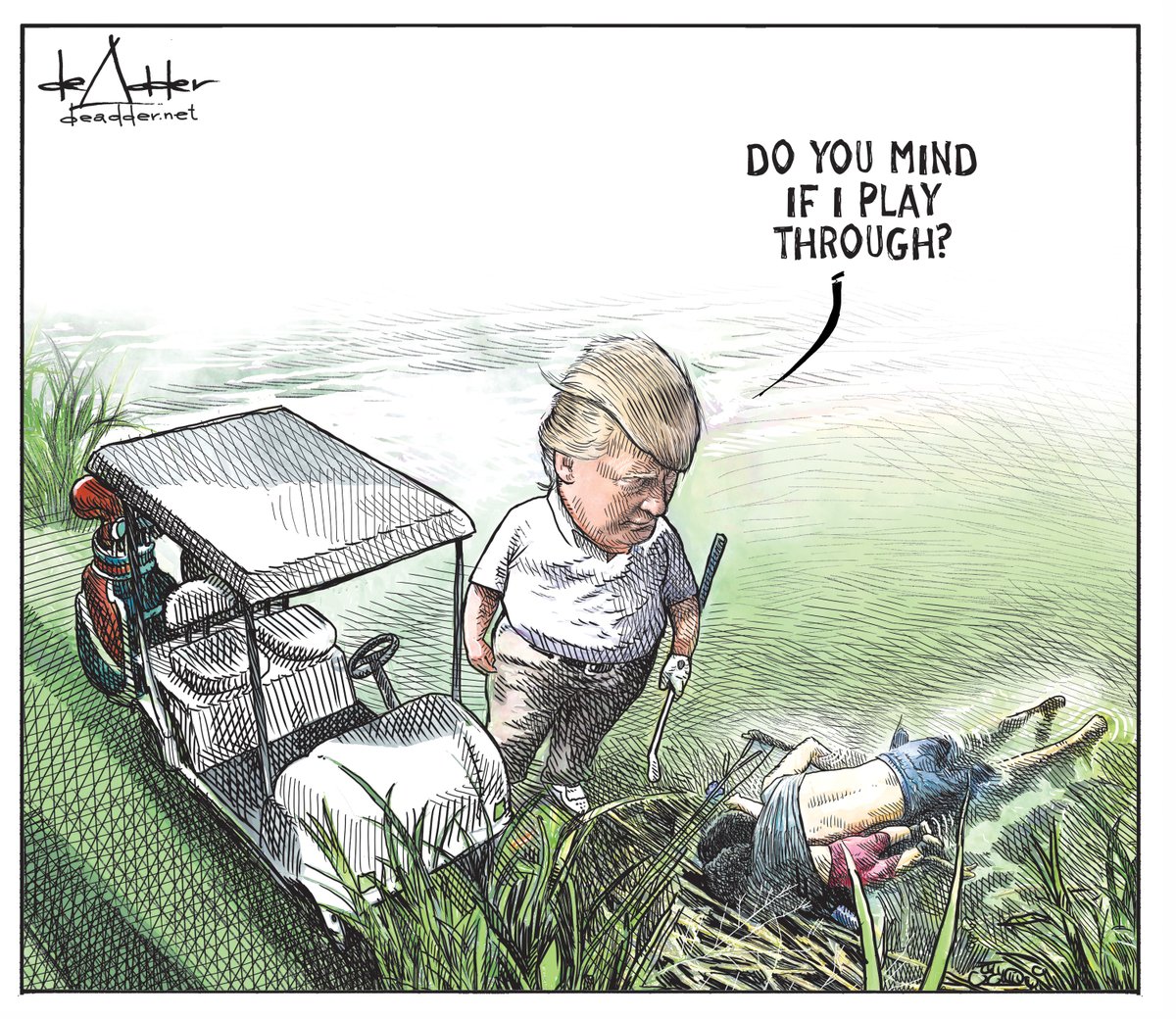 Cartoonista que desenhou Trump a jogar golf junto a pai e filha que morreram afogados foi despedido