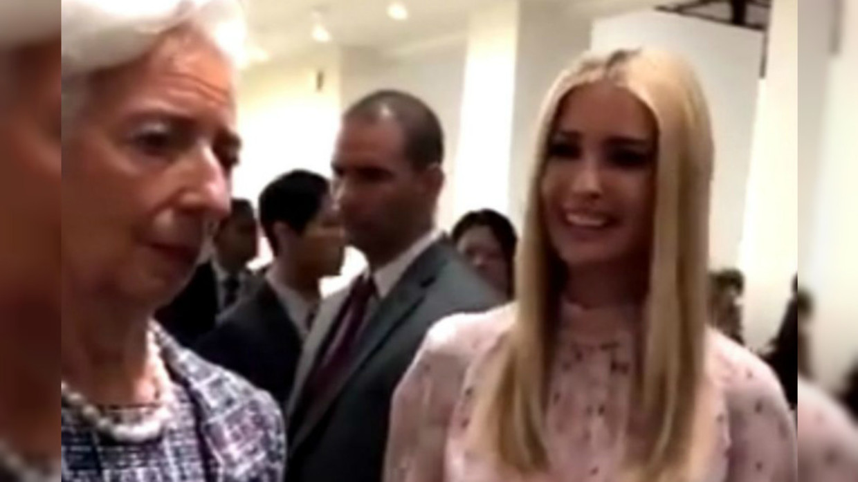 Ivanka Trump participa em conversa entre chefes de Estado e reação de Lagarde torna-se viral