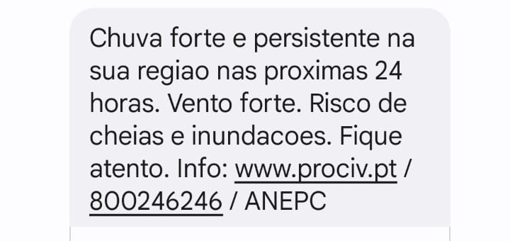 Proteção Civil envia mensagens à população a alertar para o mau tempo