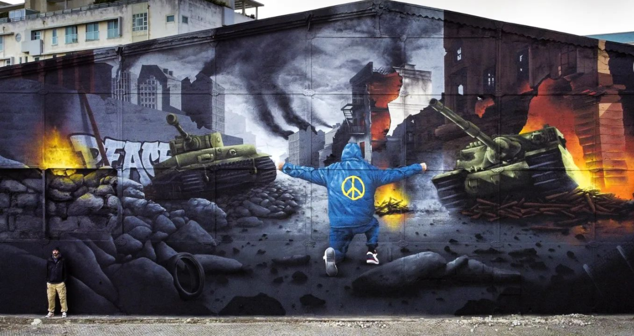 Matosinhos. Artista pinta mural dedicado ao povo ucraniano