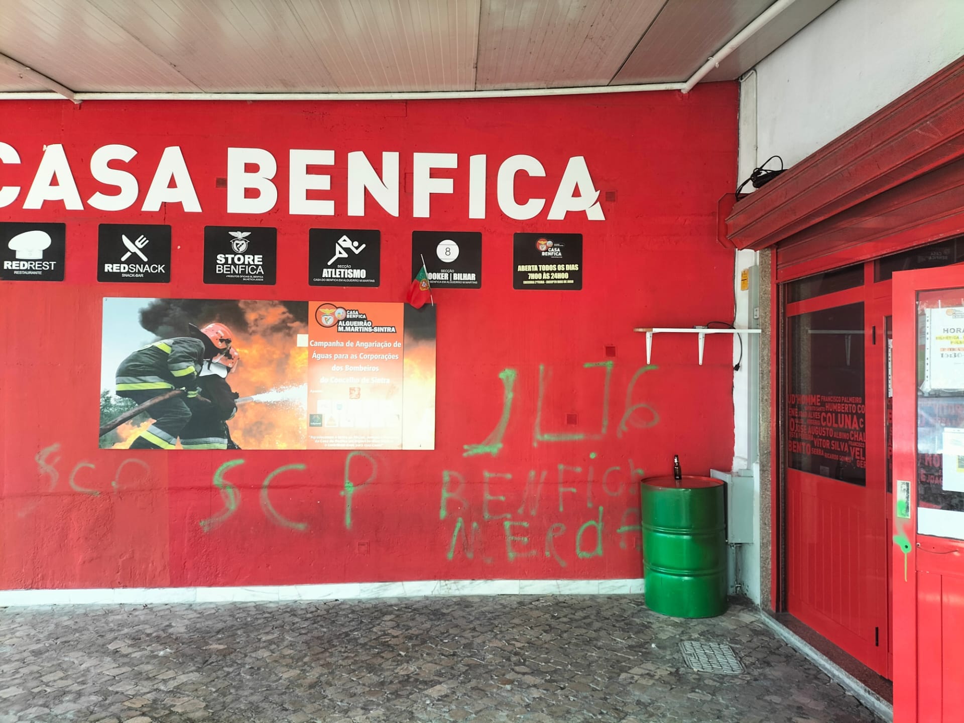 Casa do Benfica em Algueirão-Mem Martins vandalizada dias antes do dérbi lisboeta