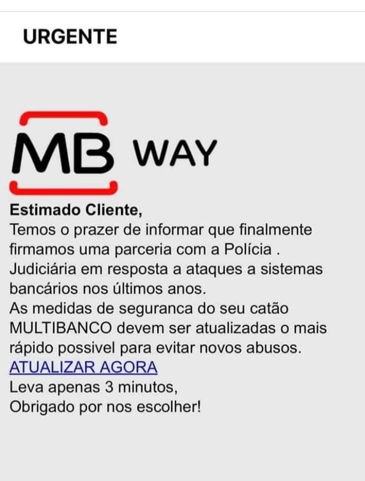 PJ alerta para nova burla com MBWay